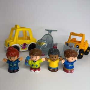 Fisher-Price Little People Lot Car Tractor Plane and People Figures